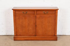 English Georgian Yew Wood Bar Cabinet in the Manner of Baker Furniture