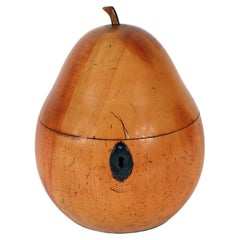 English Georgie III Antique Pear Fruitwood Tea Caddy