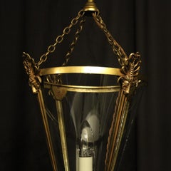 English Gilded Bronze Hall Antique Lantern