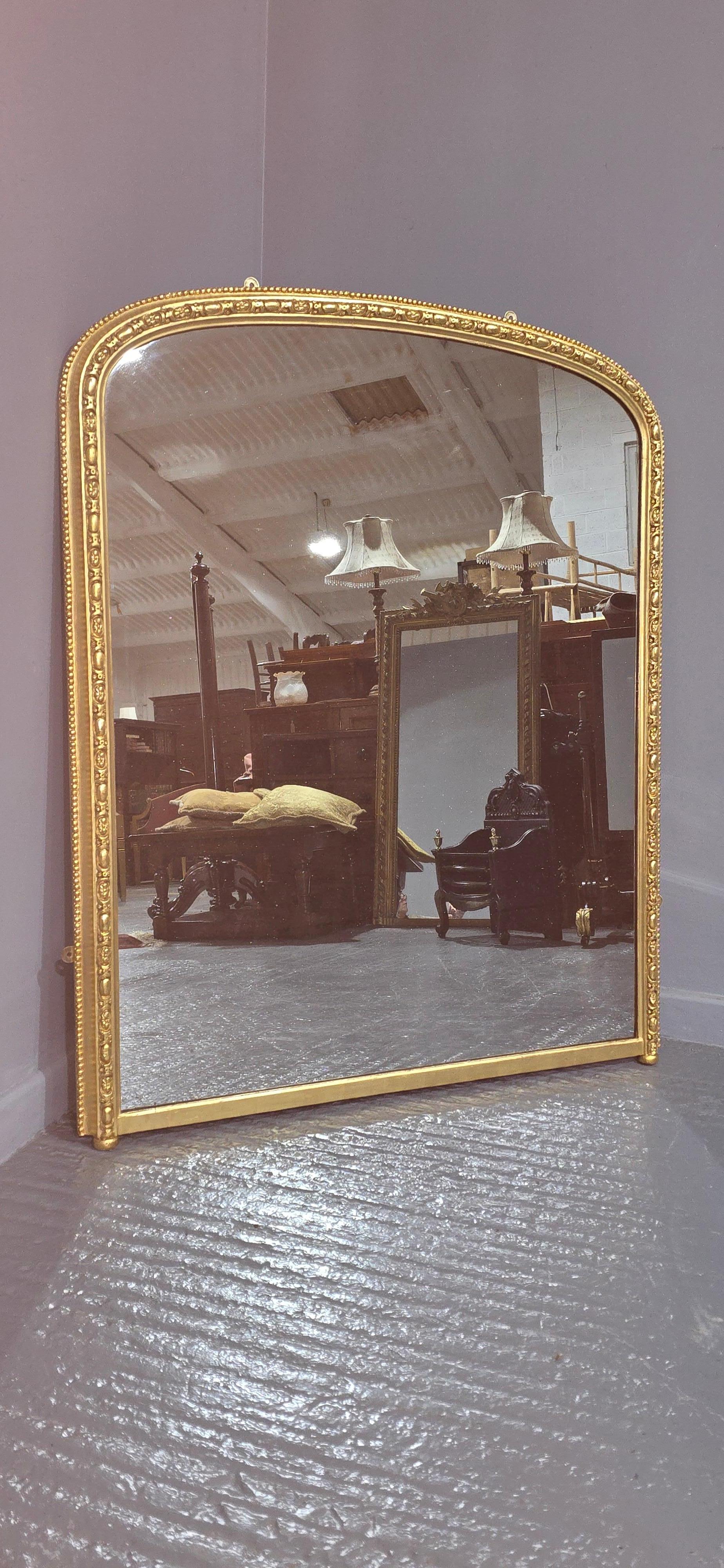 Miroir à trumeau à dessus arqué, doré, anglais en vente 4