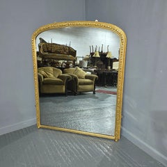 English Gilt Arched Top Overmantle Mirror