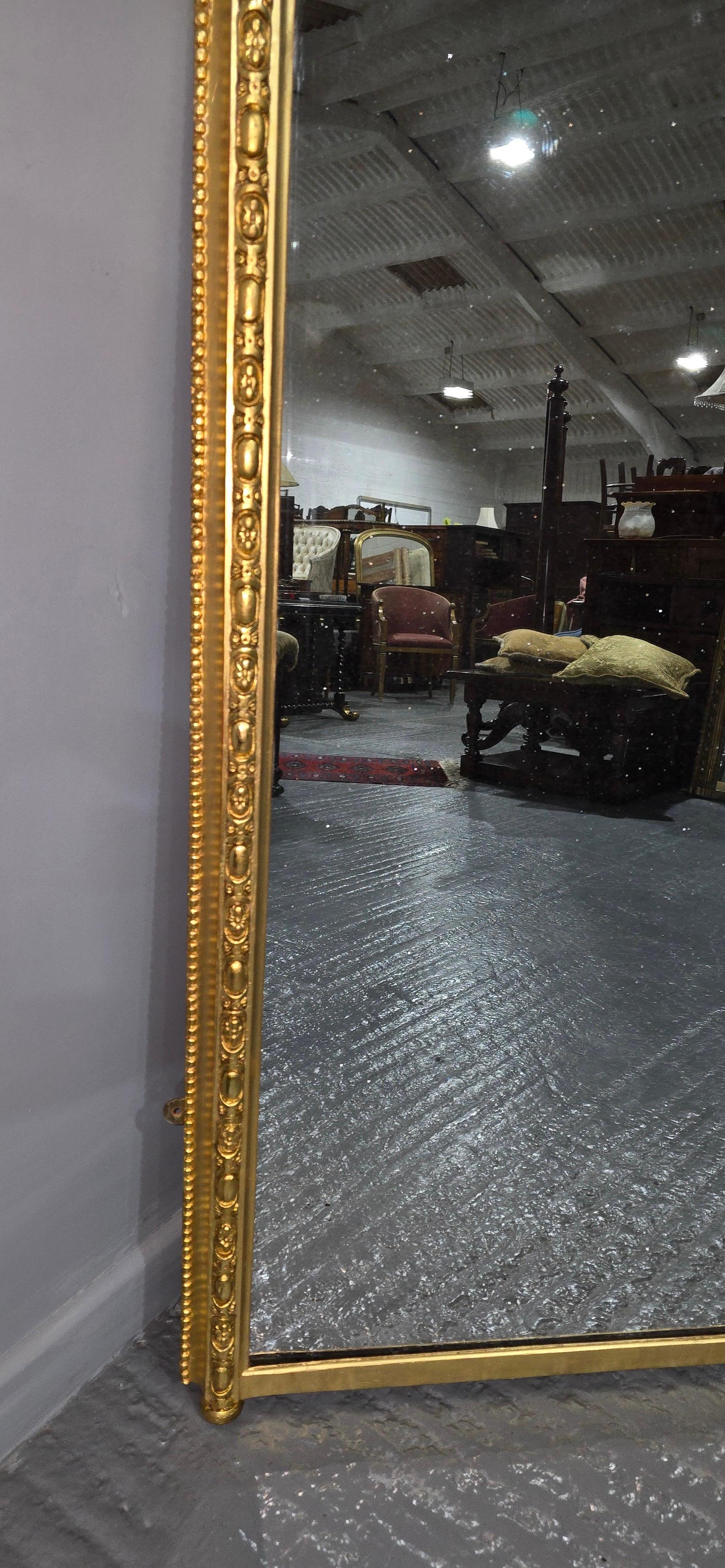 Miroir à trumeau à dessus arqué, doré, anglais Bon état - En vente à Swadlincote, GB