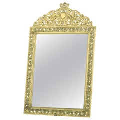 English Gilt Brass Framed Beveled Vanity Mirror