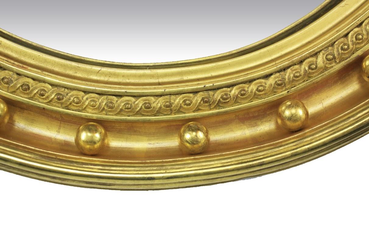 Regency English Gilt Convex Mirror