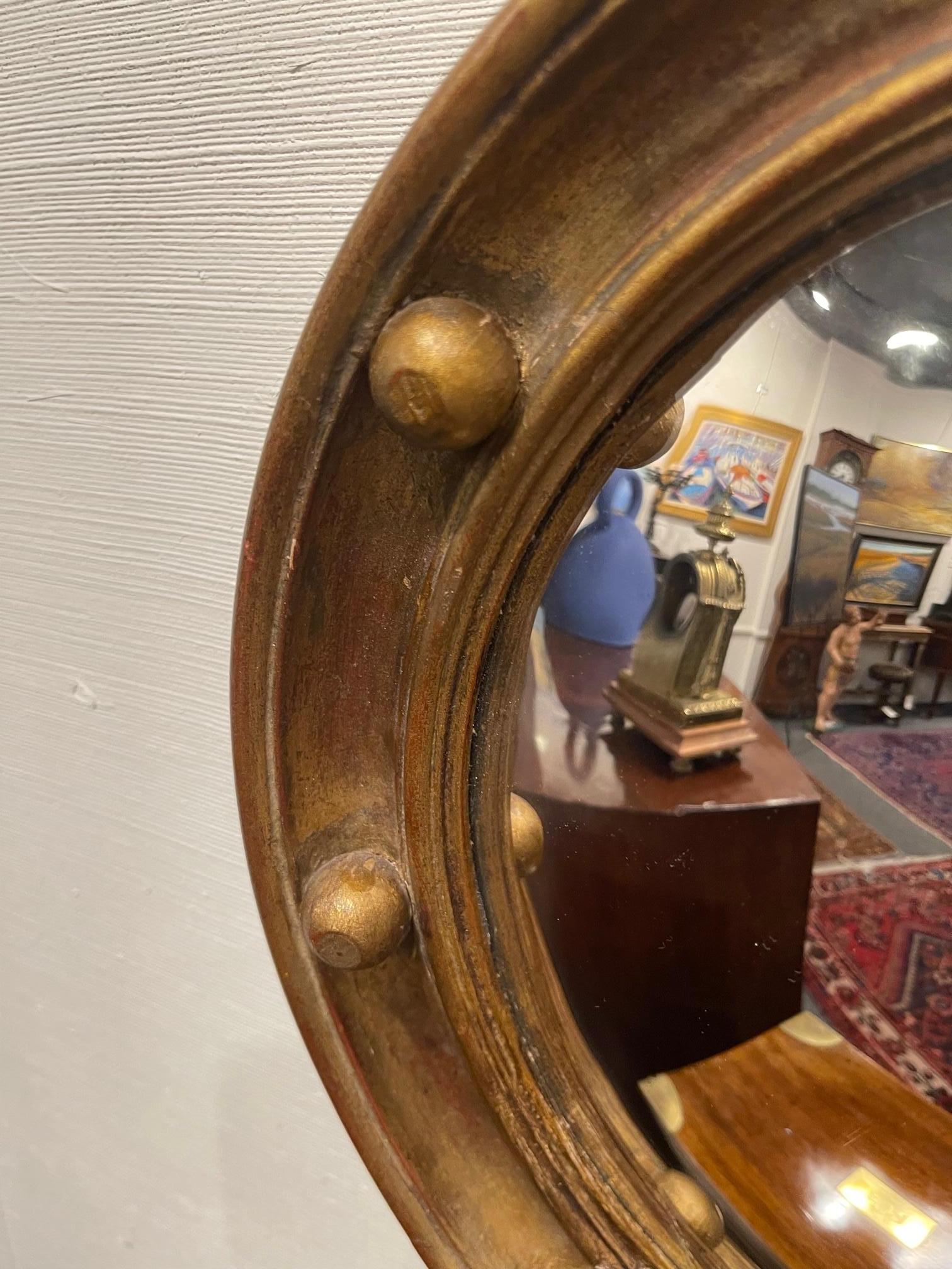 19th Century English Gilt Framed Bull's Eye Mirror, 19th / 20th Century For Sale