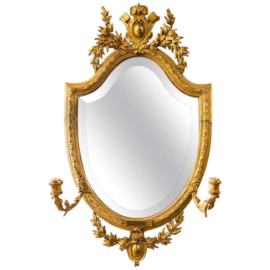 English Gilt Girandole Mirror For Sale