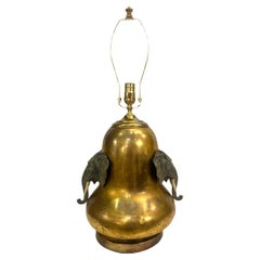English Gilt Lamp with Elephants