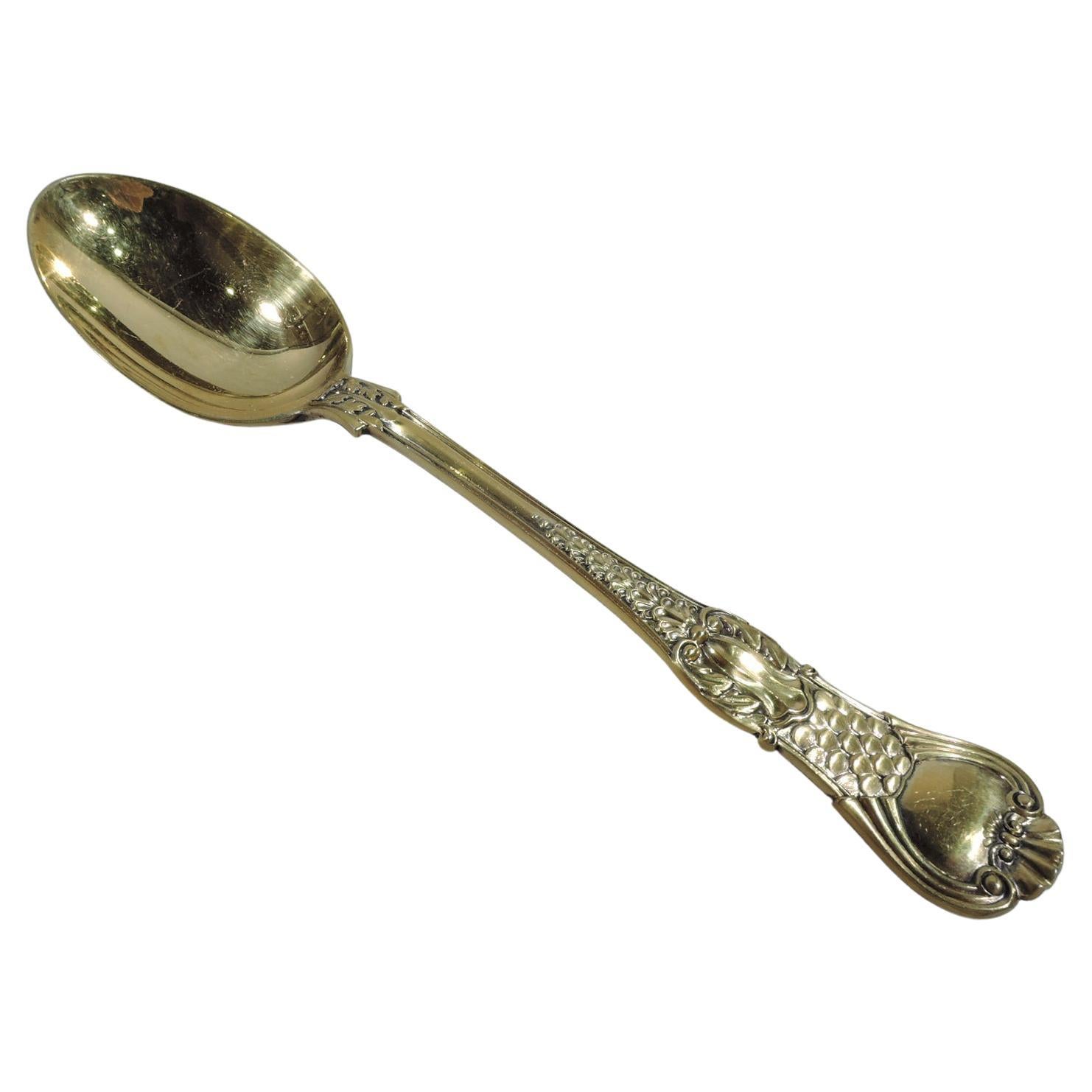 English Gilt Sterling Silver Soup Spoon in Historic Coburg Pattern