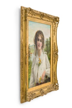 English Gilt Young Lady Portrait