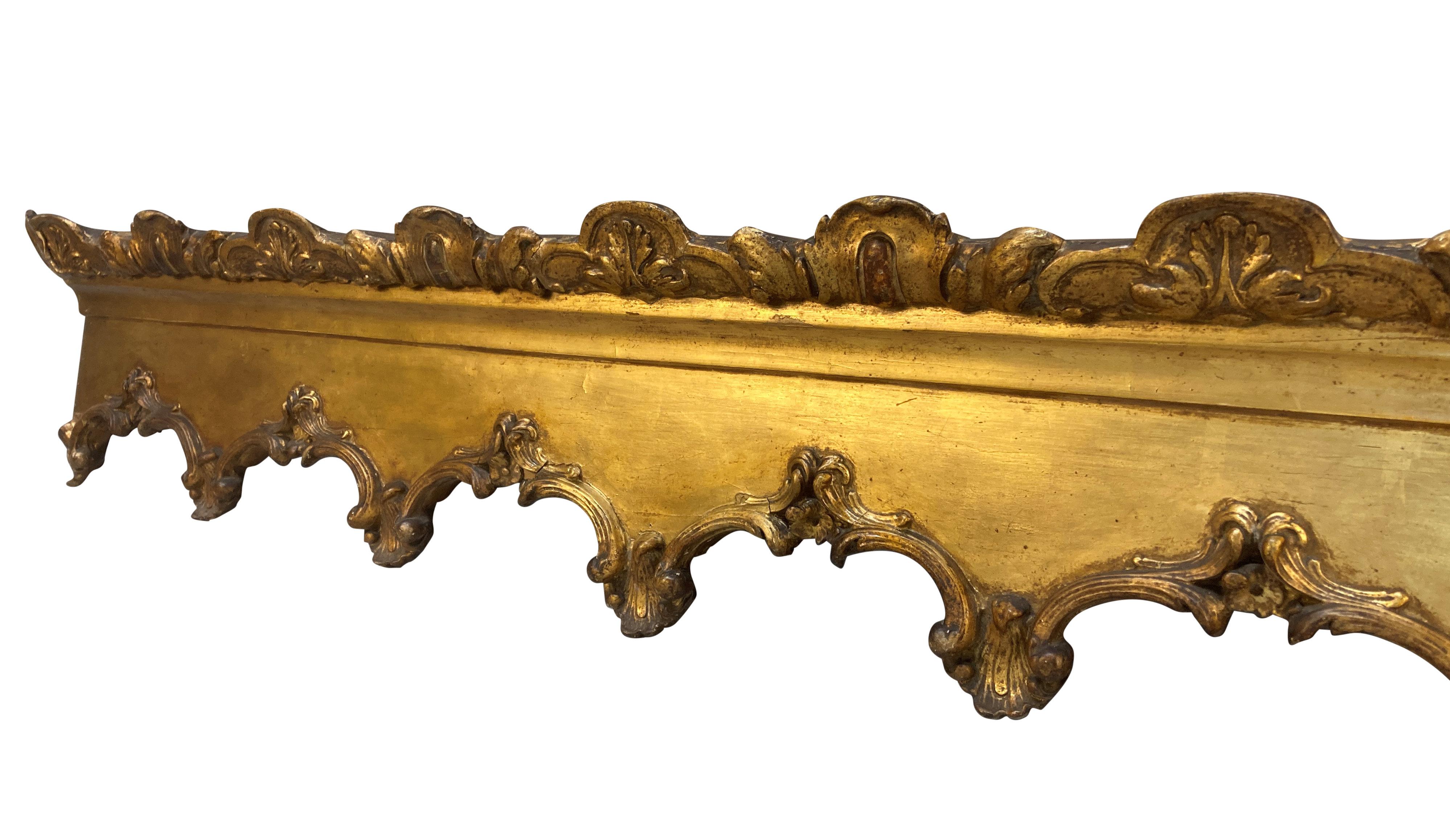 High Victorian English Giltwood Gothic Pelmet For Sale