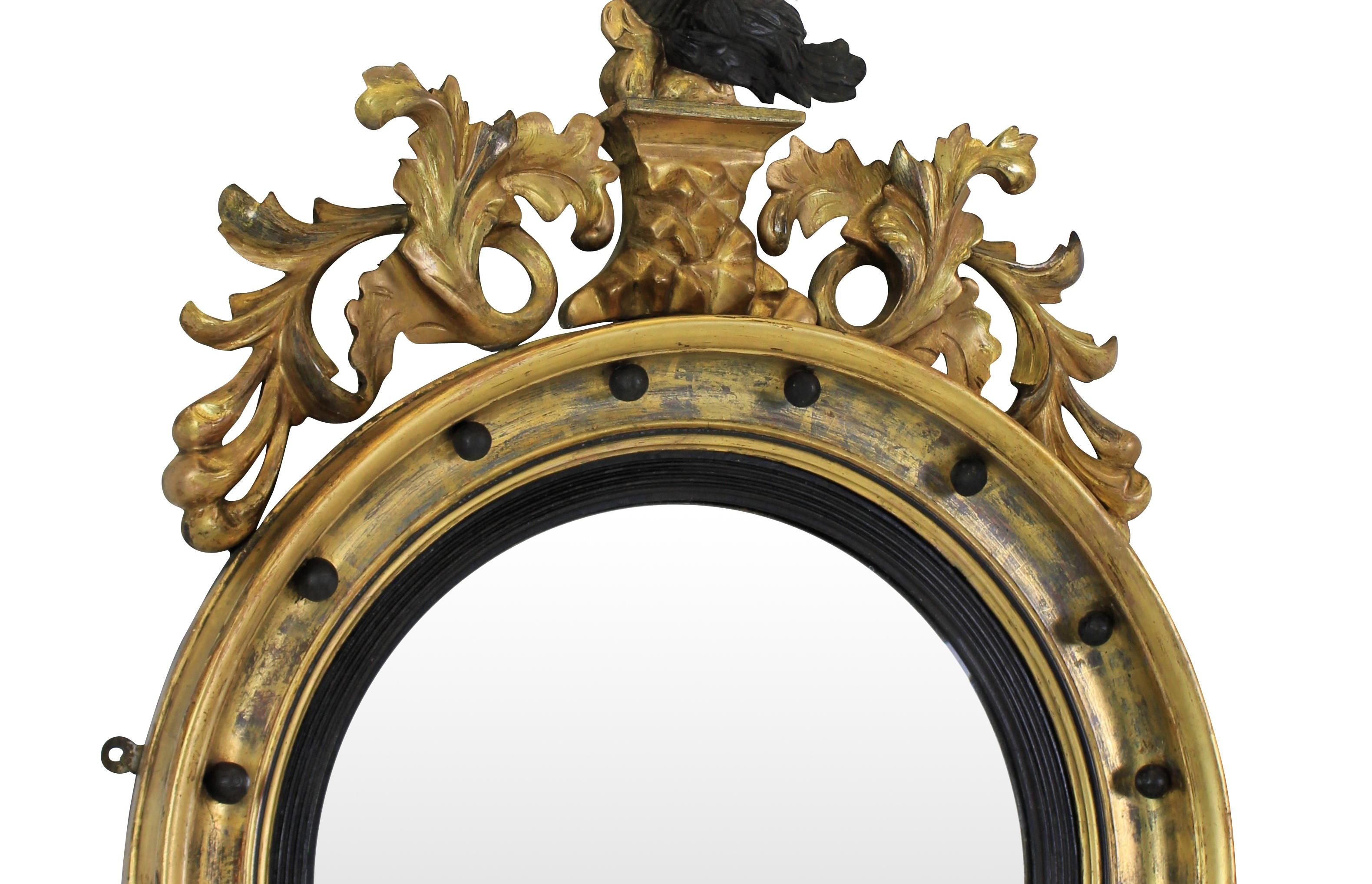 English Giltwood Regency Convex Mirror 4