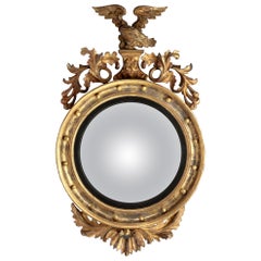 English Giltwood Regency Convex Mirror English Giltwood Regency Convex Mirror