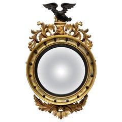 English Giltwood Regency Convex Mirror