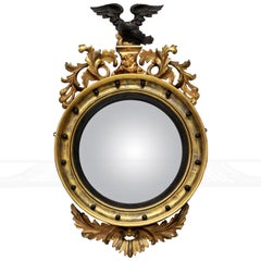 English Giltwood Regency Convex Mirror