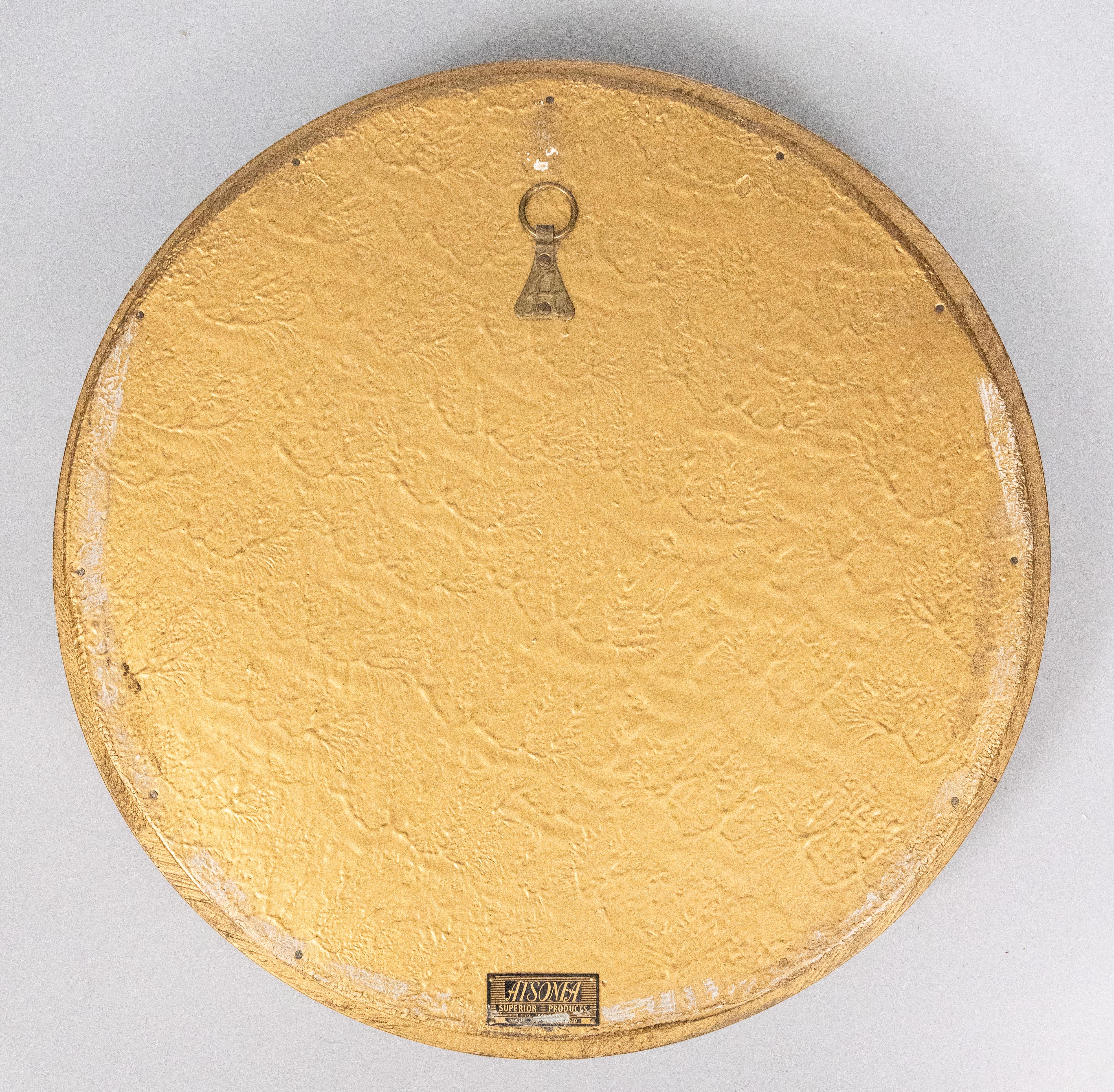 Mid-20th Century English Giltwood Round Bullseye Convex Mirror, circa 1930 For Sale