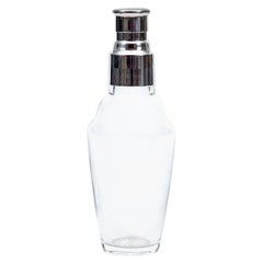 English Glass and Silver Plate Cocktail Shaker