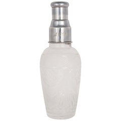 Retro English Glass and Sterling Cocktail Shaker