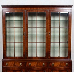English Glazed Bookcase Bevan Funnell Mahogany Library Cabinet