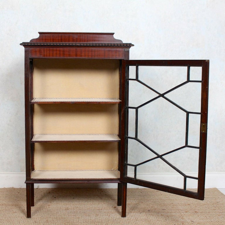 English Glazed Bookcase Edwardian Astragal Display Mahogany at