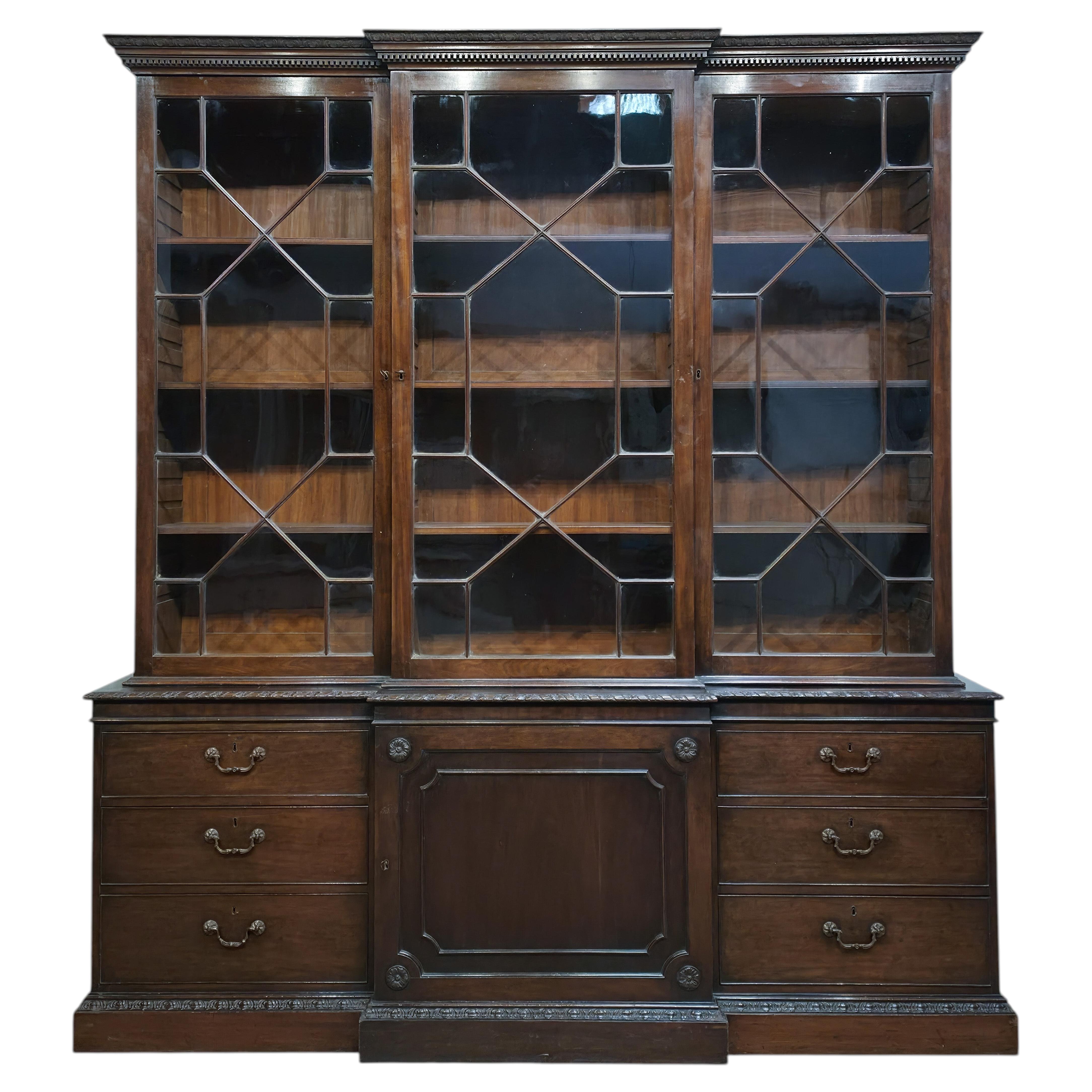 English 18th Century Mahogany Glazed Bookcase