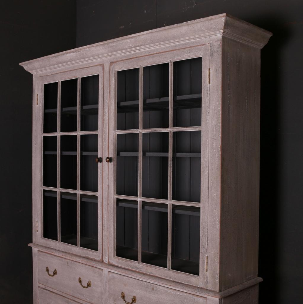 Pine English Glazed Kitchen Cabinet