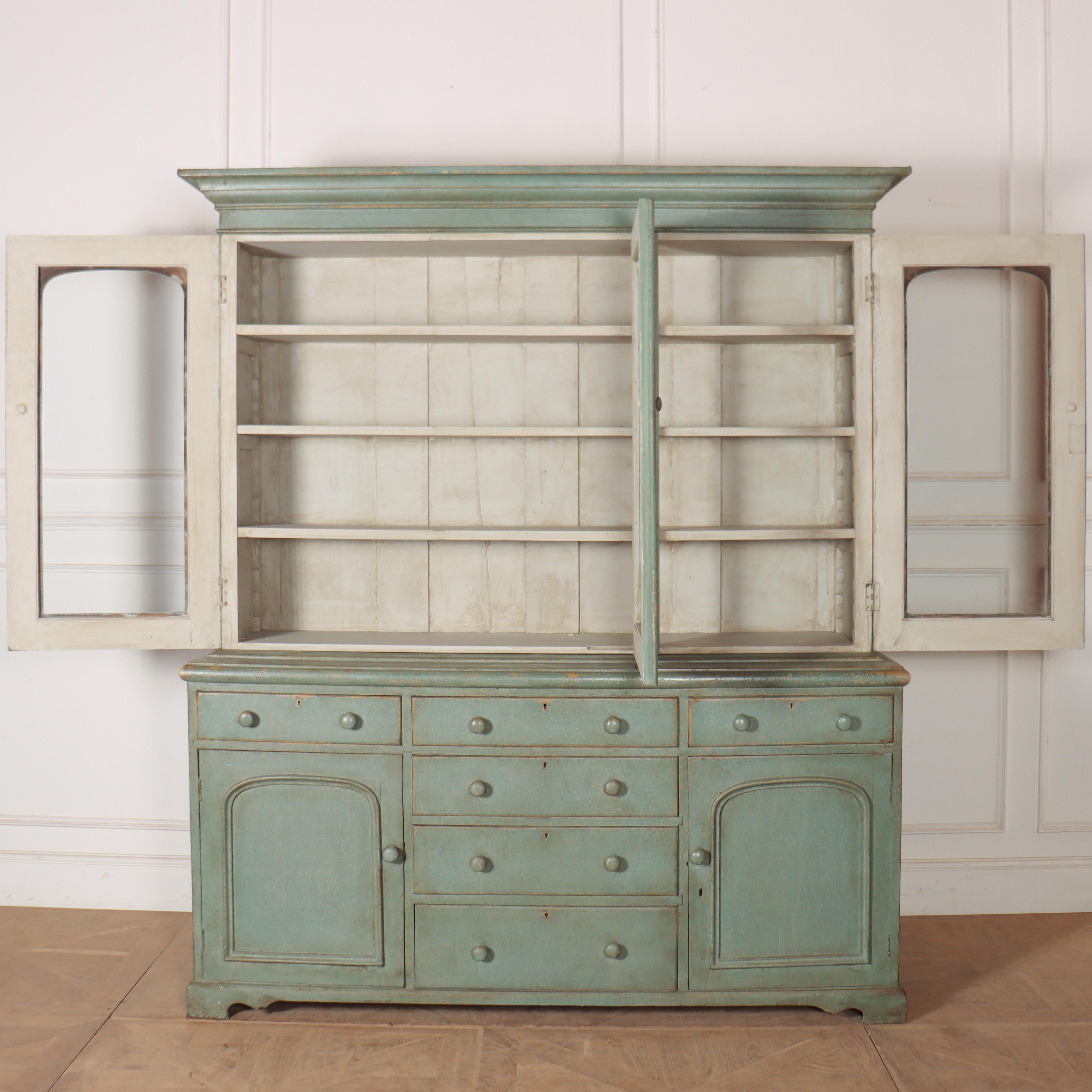 19th Century English Glazed Kitchen Dresser For Sale