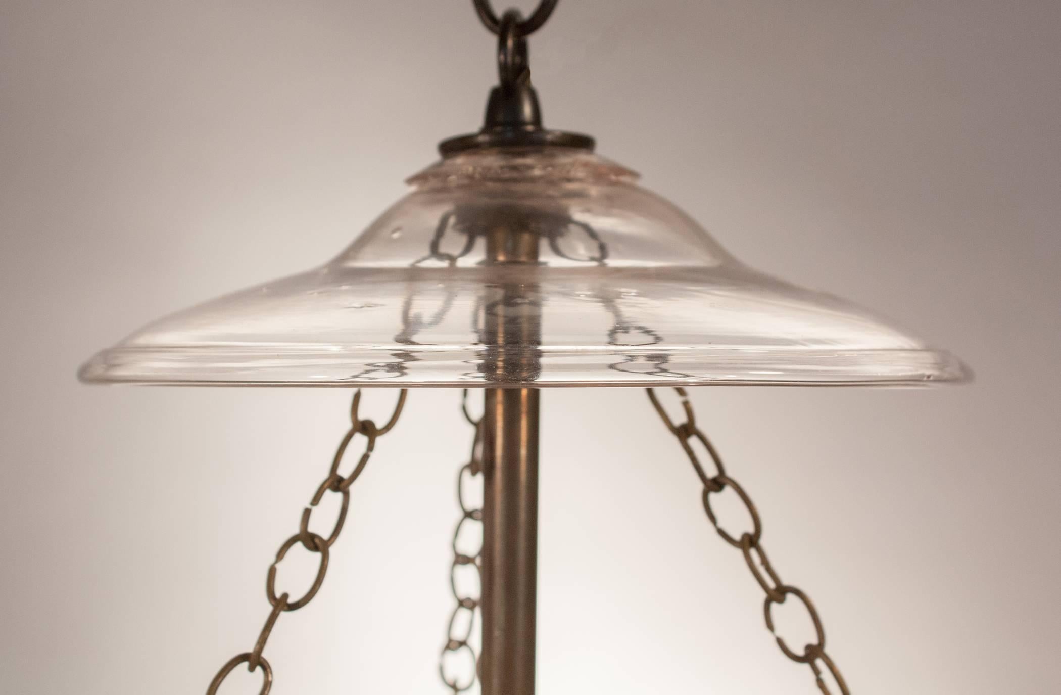 English Globe Bell Jar Lantern with Vine Etching 1