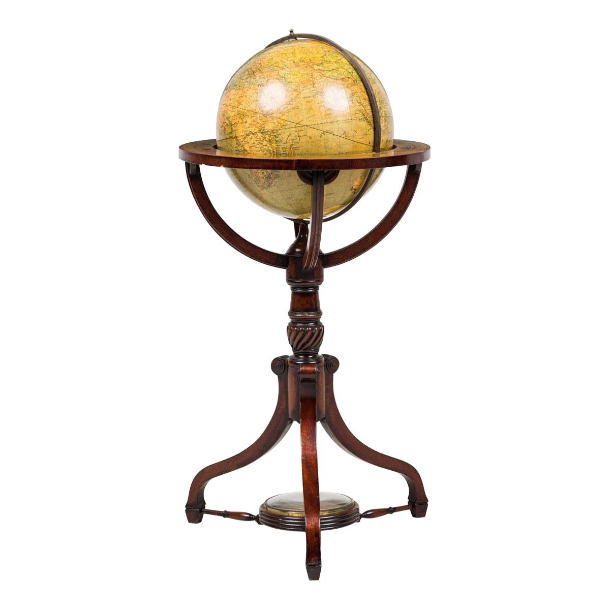 English Globe of the World and Compass Stand