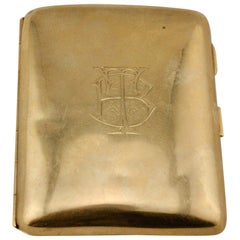 English Gold 9-Karat Cigarette Case, 1909, Birmingham