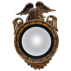 English Gold Gilt Convex Mirror, circa 1850