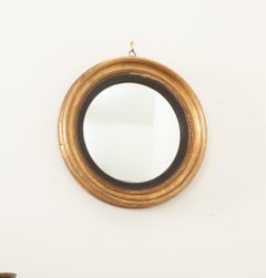 English Gold Gilt Convex Mirror