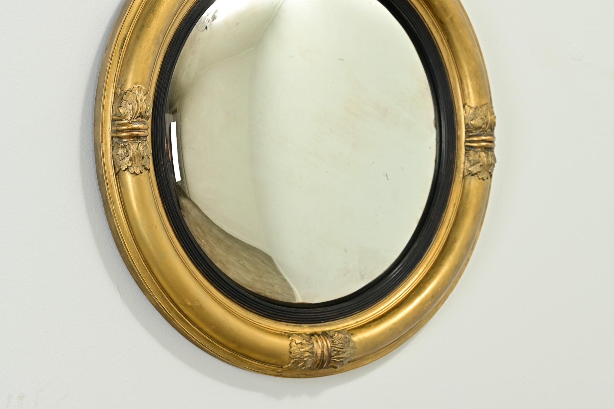 Other English Gold Gilt Convex Mirror For Sale