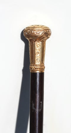 English Gold Plated Gentlemen Walking Stick