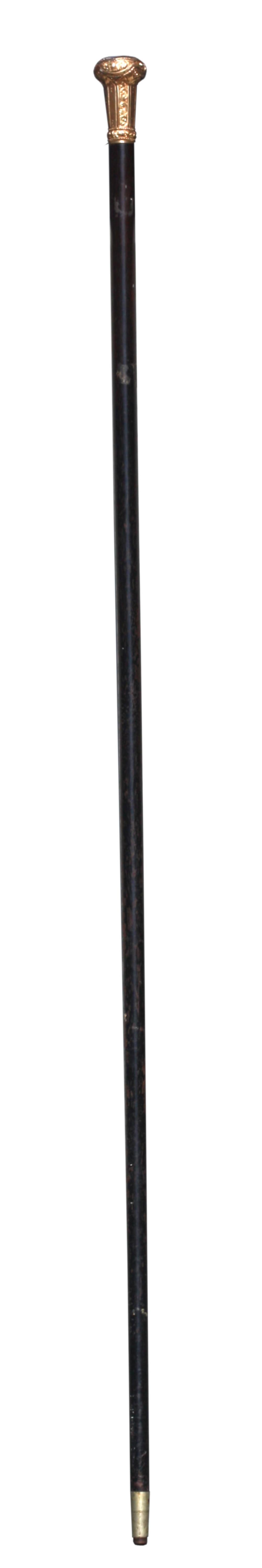 Bâton de marche anglais plaqué or pour homme en vente 2