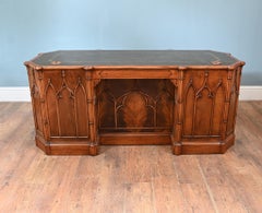 English Gothic Desk Walnut Writing Table Pugin