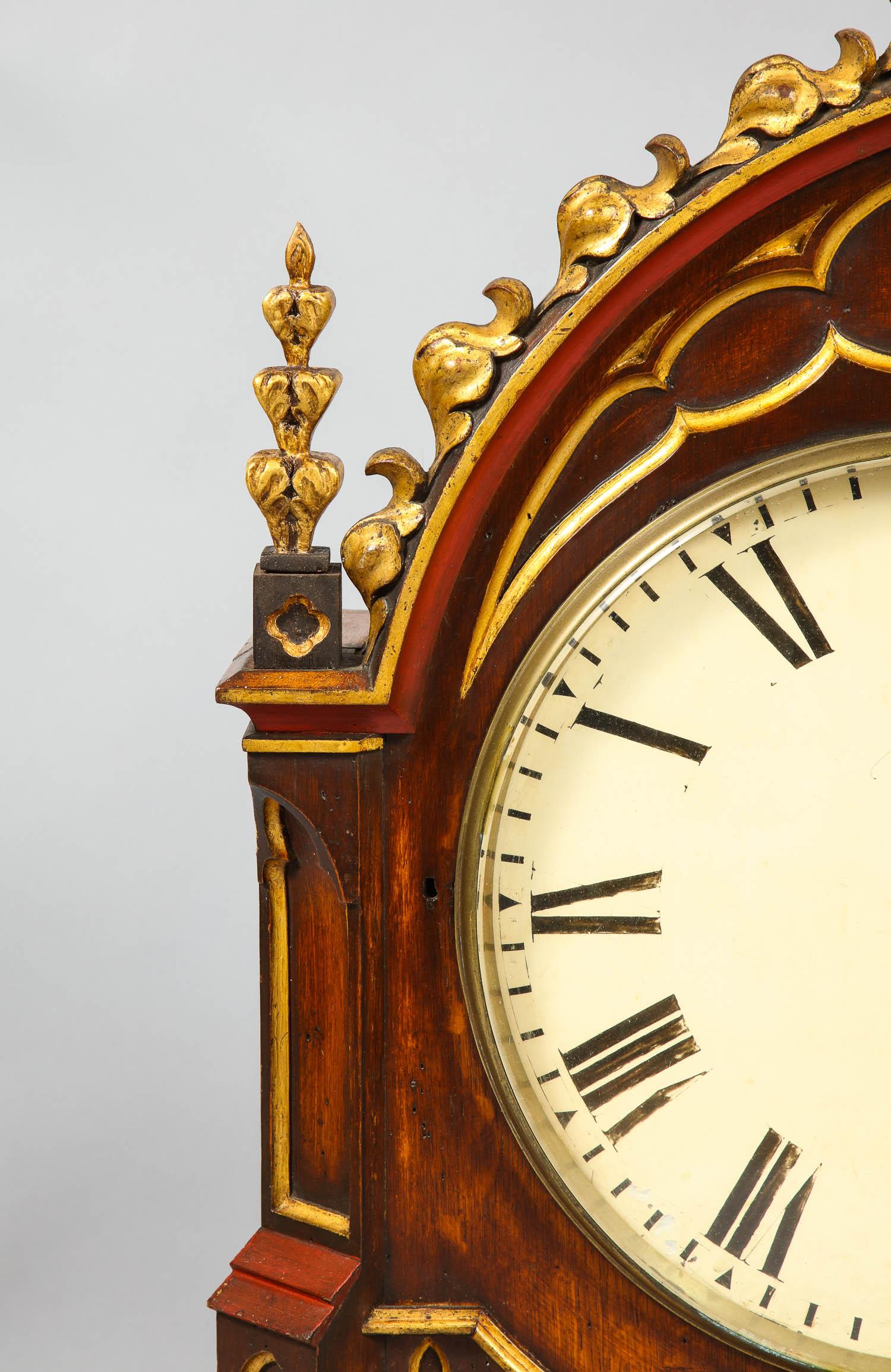 Gothic Revival English Gothic Fusee Clock For Sale