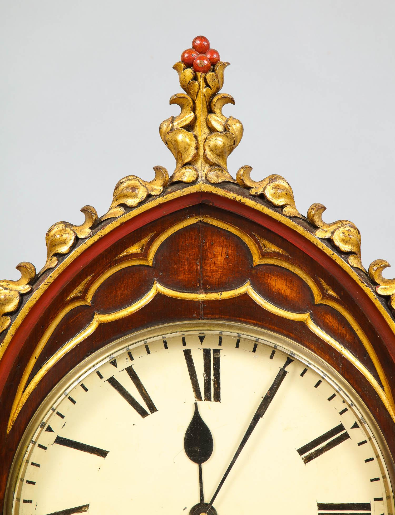 English Gothic Fusee Clock In Good Condition For Sale In Greenwich, CT