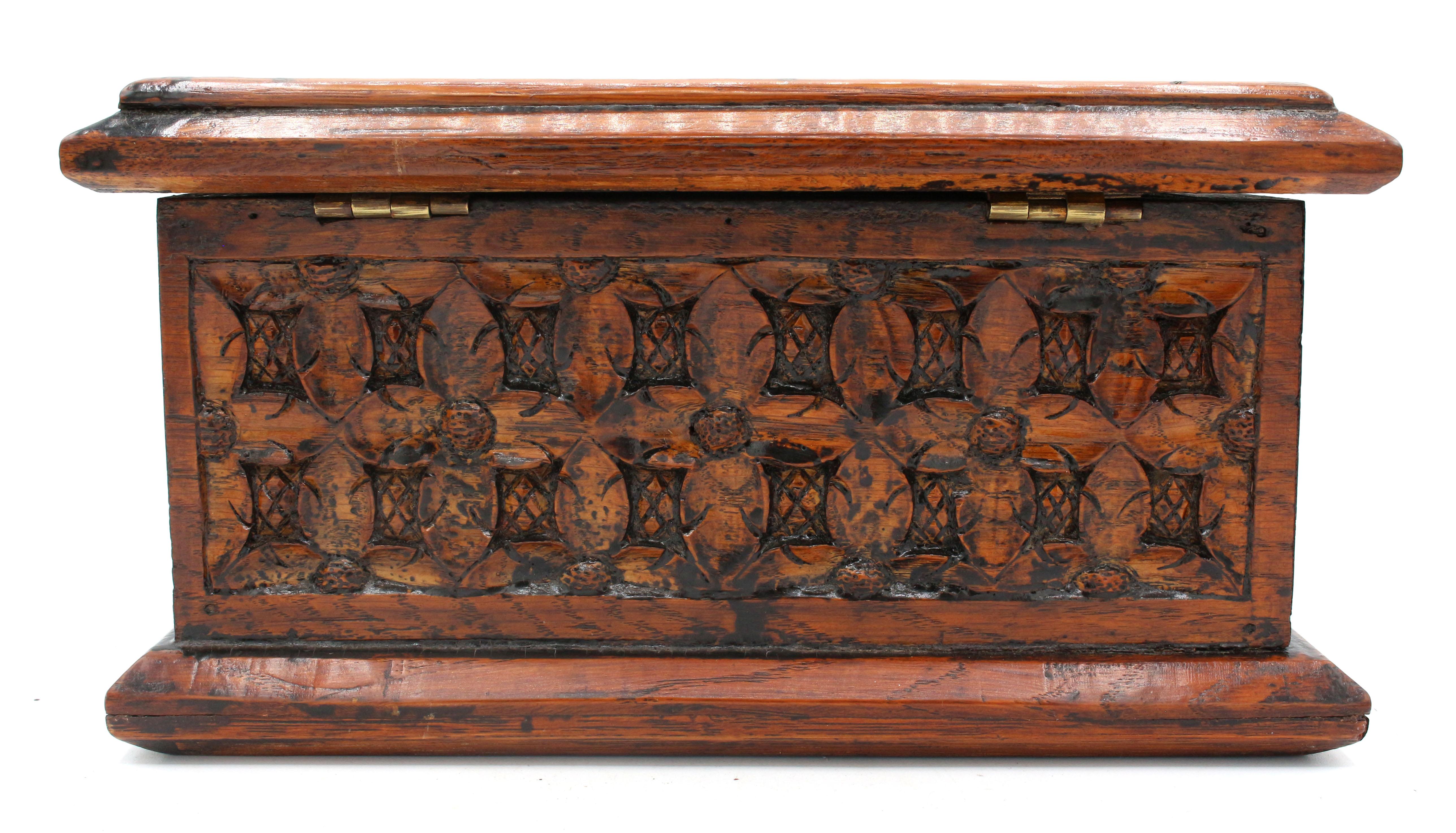 Wood English Gothic Revival Document Box, c.1860-80 For Sale