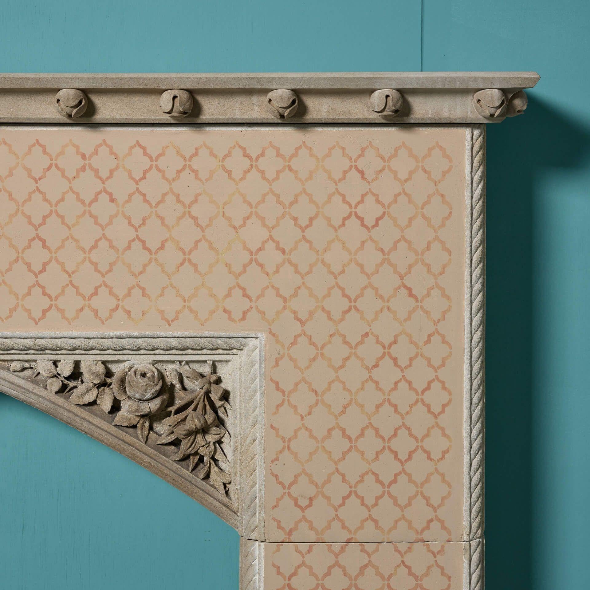 Repisa de chimenea gótica inglesa, circa 1860 Renacimiento gótico en venta