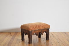 Poggiapiedi imbottito e in legno di Oak, 1875 ca.