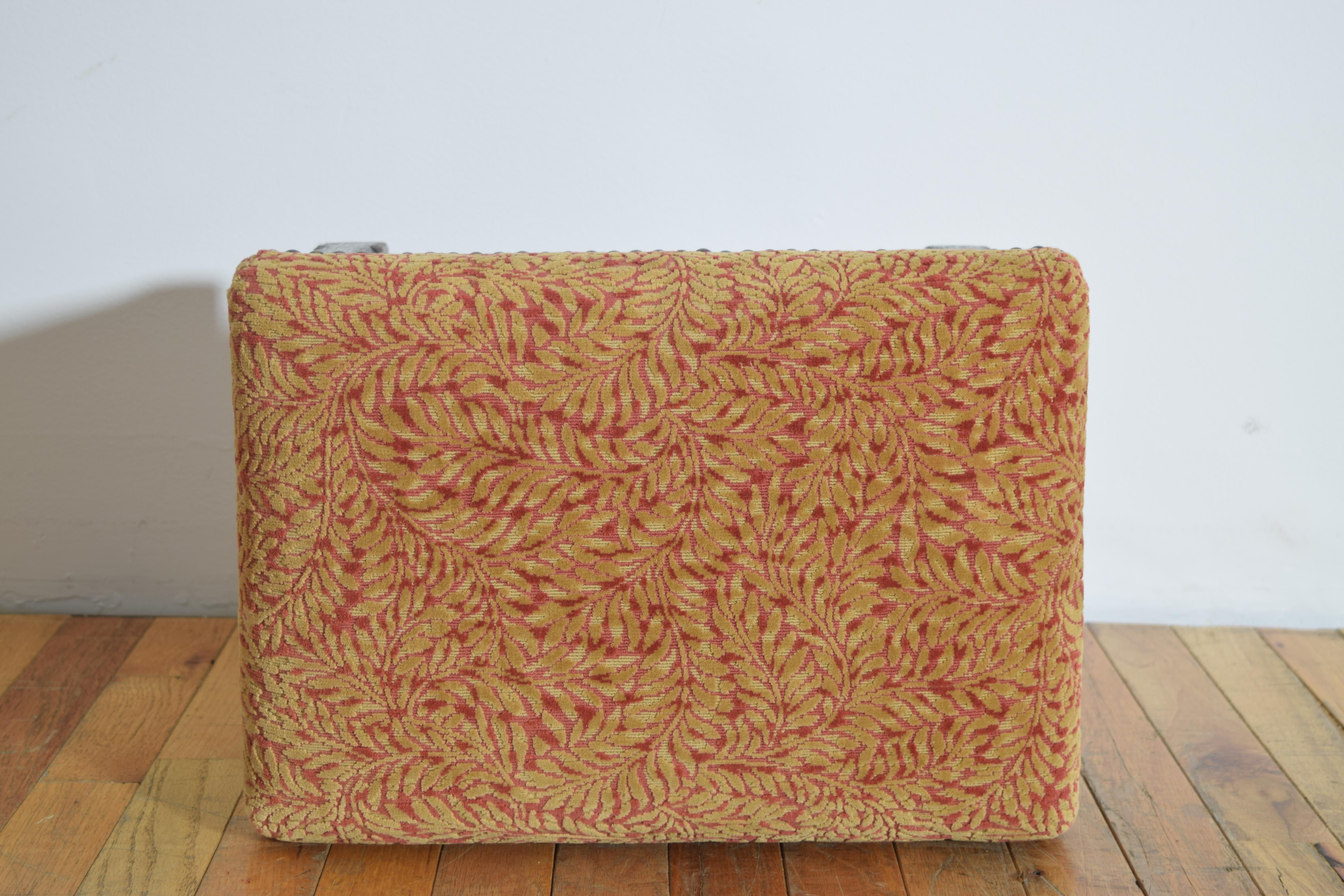 Chêne Tabouret en chêne et tapissé de style néo-gothique anglais, vers 1875 en vente