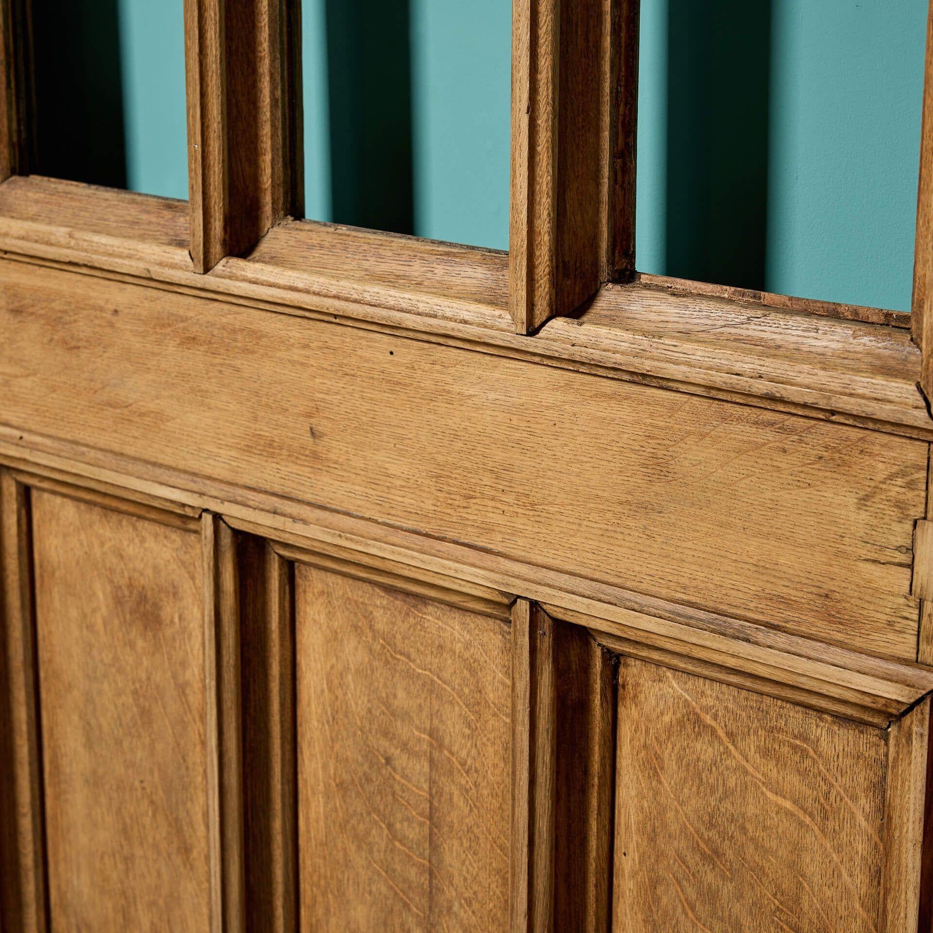 English Gothic Revival Oak Arched Exterior Door for Glazing For Sale 1