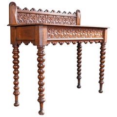 English Gothic Revival Side Table, circa 1885