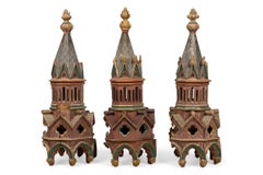 English Gothic Revival Style Painted Steeples