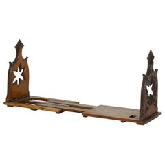 English Gothic Style Carved Oak Expanding Bookends