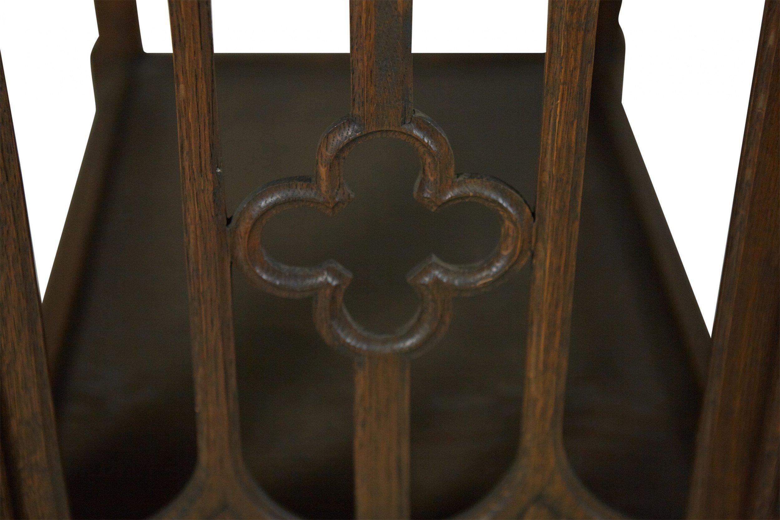 English Gothic Style Oak End Table For Sale 5