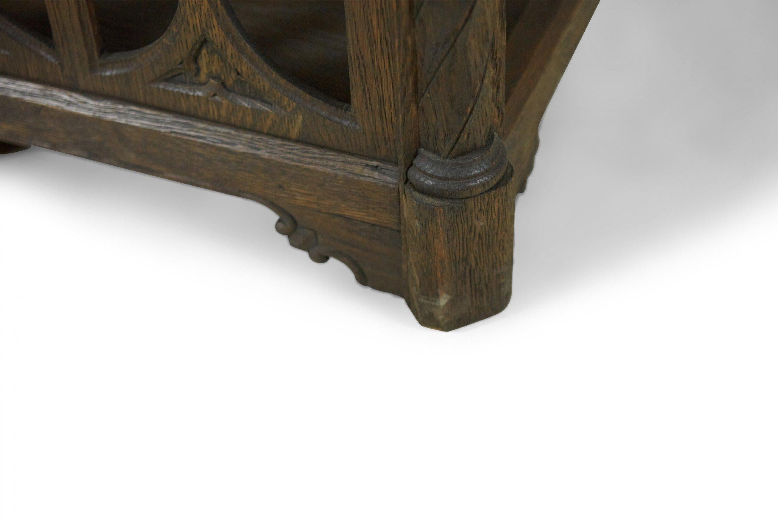 English Gothic Style Oak End Table For Sale 6