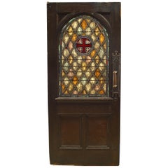 English Gothic Style Stained Oak Door