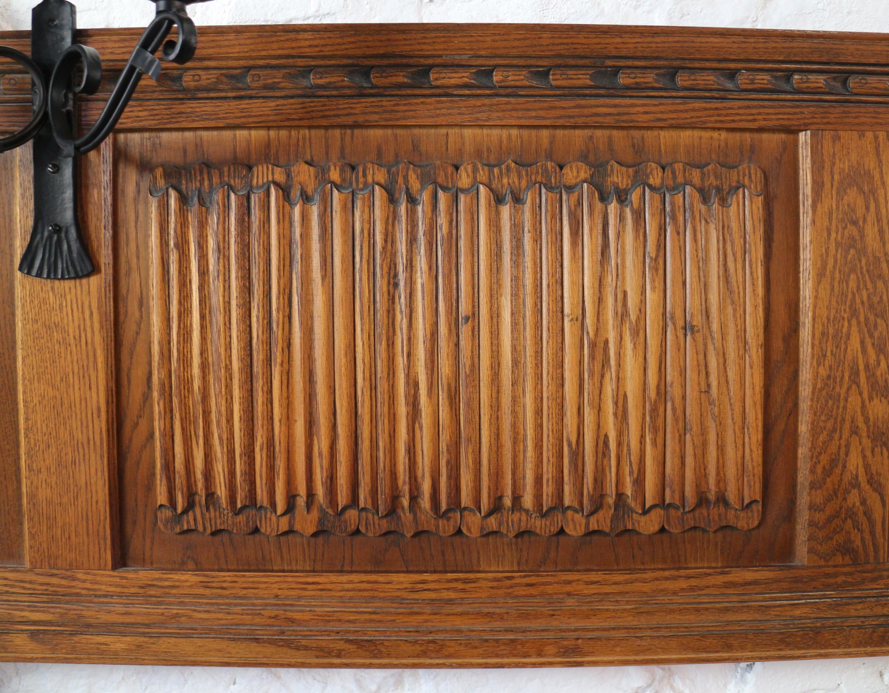 English Gothic/Tudor Style Oak Four-Poster Emperor Size Bed 6
