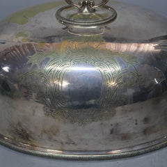 English Graduated Sheffield Engraved Silver Plate Cloche Hallmarked 19th Century